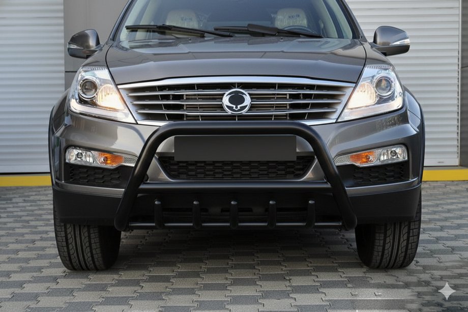 SsangYong Rexton I 2001-2017 рр. Кенгурятник WT003 Black (нерж) Фото 1
