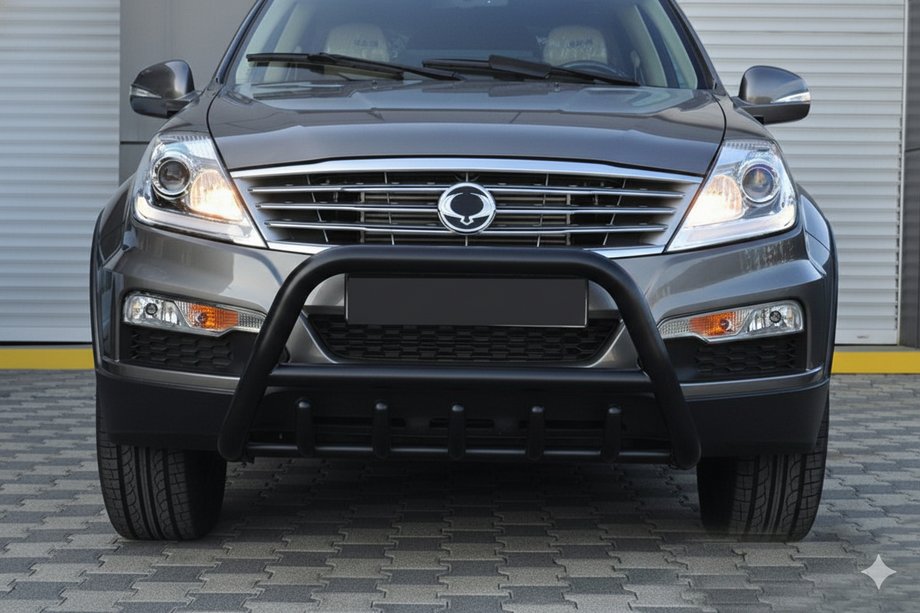 SsangYong Rexton I 2001-2017 рр. Кенгурятник WT003 Black (нерж) Фото 4