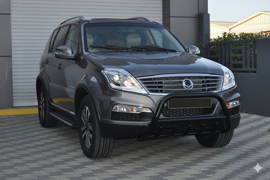 SsangYong Rexton I 2001-2017 рр. Кенгурятник WT003 Black (нерж) Фото 3
