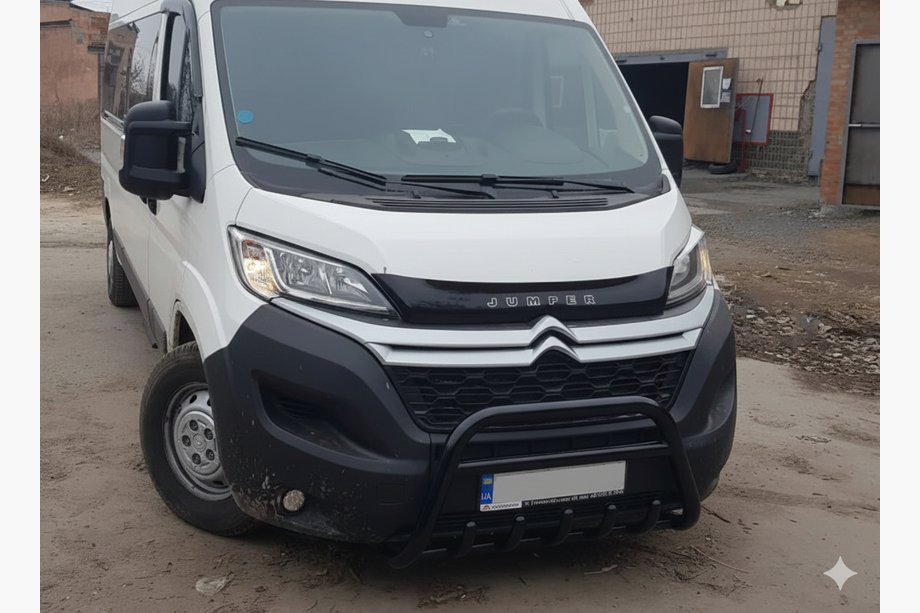 Fiat Ducato 2006-2025 рр. Передня дуга WT003 Black (нерж.) Image