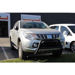 Кенгурятник WT003 Black (нерж) Mitsubishi L200 2015-2024 рр. фото 4