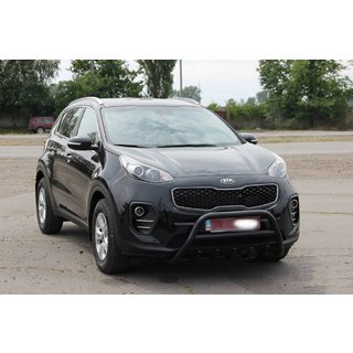 Кенгурятник WT003 Black (нерж) Kia Sportage 2015-2021 рр. фото 3