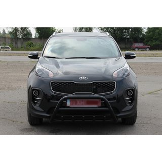 Кенгурятник WT003 Black (нерж) Kia Sportage 2015-2021 рр. фото 4