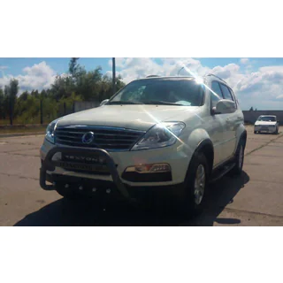 Кенгурятник WT004 Black (нерж) SsangYong Rexton I 2001-2017 рр. фото 2