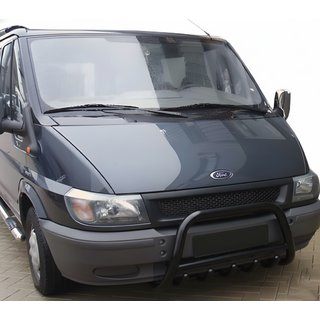 Кенгурятник WT003 Black (2000-2006, нерж.) Ford Transit 2000-2014 рр. фото 1