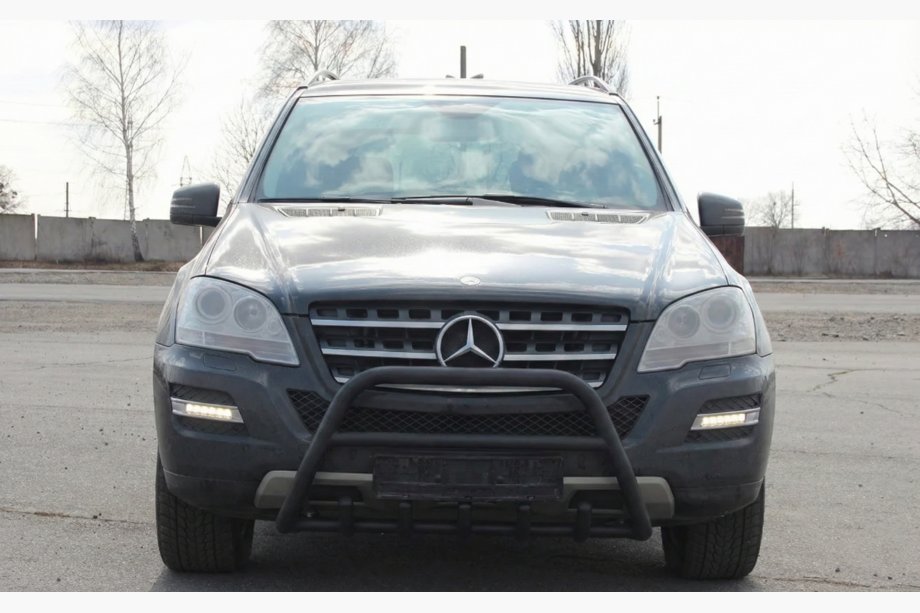 Mercedes ML W164 2005-2011 рр. Кенгурятник WT003 Black (нерж.) Фото 1