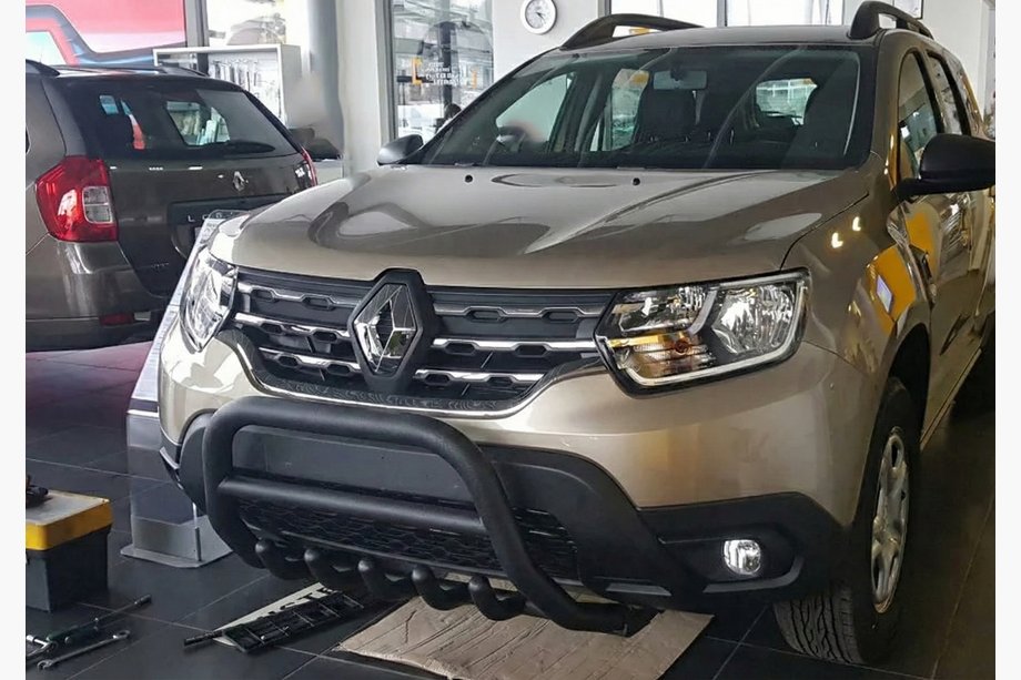 Renault Duster 2018-2024 рр. Кенгурятник без напису WT003 Black (нерж.) Фото 9