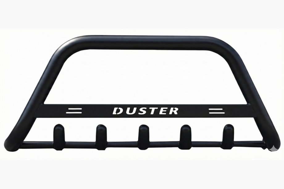 Renault Duster 2018-2024 рр. Кенгурятник з написом WT004 Black (нерж.) Фото 2