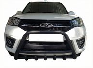 Chery Tiggo 3 2005- рр. Кенгурятник WT003 Black (нерж) фото 1