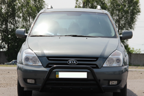 Kia Carnival 2002-2013 рр. Кенгурятник WT003 Black (нерж) фото 1