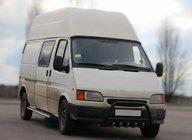 Ford Transit 1991-2000 рр. Кенгурятник WT003 Black (нерж) фото 4