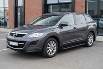 Mazda CX-9 2007-2016 рр. Бокові пороги Bosphorus Black (2 шт., Алюміній) фото 1