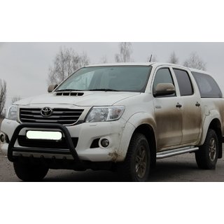 Кенгурятник WT003 Black (нерж) Toyota Hilux 2006-2015 рр. фото 3