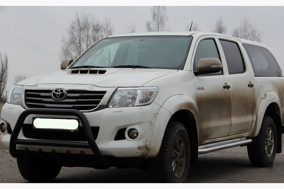 Toyota Hilux 2006-2015 рр. Кенгурятник WT003 Black (нерж) Фото 3