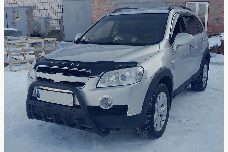 Chevrolet Captiva 2006-2019 рр. Кенгурятник WT004 Black (нерж) Image