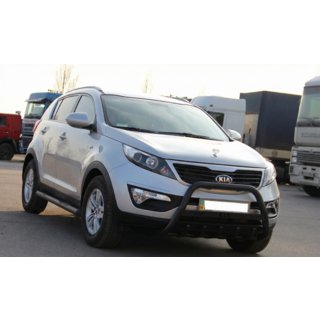 Кенгурятник WT004 Black (нерж) Kia Sportage 2010-2015 рр. фото 3