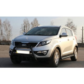 Кенгурятник WT004 Black (нерж) Kia Sportage 2010-2015 рр. фото 1