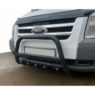 Кенгурятник WT004 Black (нерж) Ford Transit 2000-2014 рр. фото 1