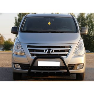 Кенгурятник WT004 Black (нерж) Hyundai H300, H1, Starex 2008-2020 рр. фото 1