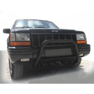 Кенгурятник WT004 Black (нерж) Jeep Grand Cherokee WJ 1999-2004 рр. фото 1
