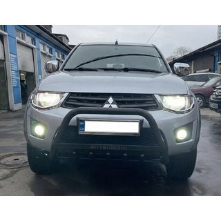 Кенгурятник WT004 Black (нерж) Mitsubishi L200 2006-2015 рр. фото 2