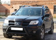 Mitsubishi Outlander 2001-2006 рр. Кенгурятник WT003 Black (нерж) фото 4