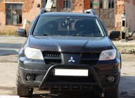 Mitsubishi Outlander 2001-2006 рр. Кенгурятник WT003 Black (нерж) фото 3