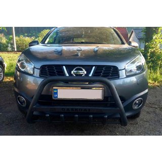 Кенгурятник WT004 Black (нерж) Nissan Qashqai 2010-2014 рр. фото 2