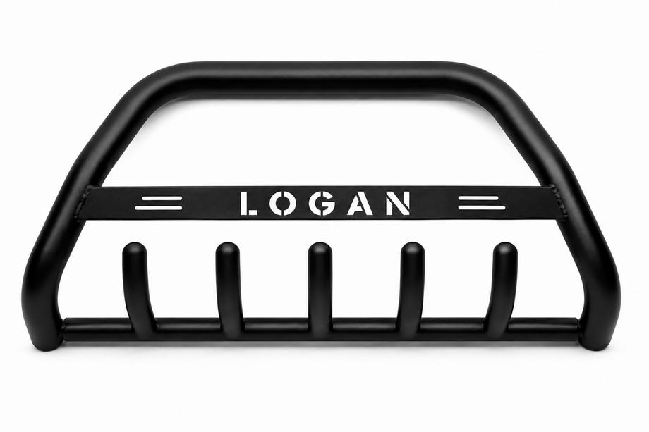 Renault Logan MCV 2013-2022 рр. Кенгурятник WT004 Black (нерж) Image