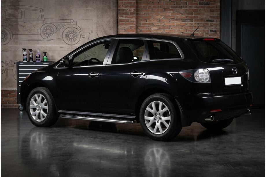 Mazda CX-7 2006-2012 рр. Бокові пороги Maydos V1 (2 шт., Нерж) Image