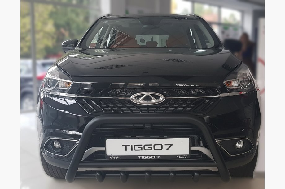 Chery Tiggo 7 2016-2019 рр. Кенгурятник WT003 Black (нерж) Image
