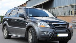 Kia Sorento I BL 2002-2009 рр. Кенгурятник WT003 Black-2 (нерж.) фото 4