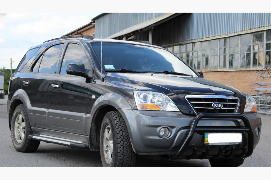 Kia Sorento I BL 2002-2009 рр. Кенгурятник WT003 Black-2 (нерж.) Фото 4