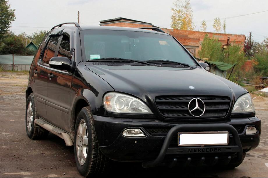 Mercedes ML W163 1997-2005 рр. Кенгурятник WT004 Black (нерж.) Фото 1