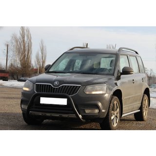 Кенгурятник WT003 Black (нерж) Skoda Yeti 2009-2017 рр. фото 4