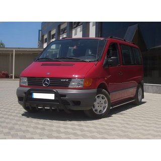 Кенгурятник WT003 Black (нерж.) Mercedes Vito W638 1996-2003 рр. фото 4
