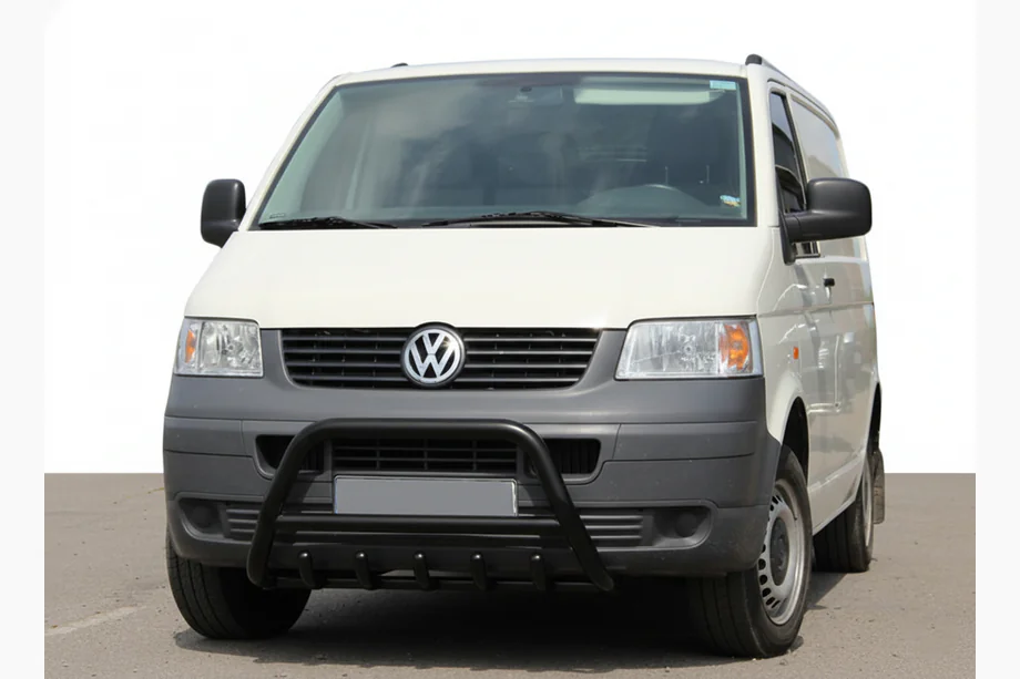 Volkswagen T5 Transporter 2003-2010 рр. Кенгурятник WT003 Black (нерж.)