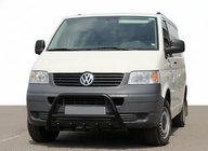Volkswagen T5 Multivan 2003-2010 рр. Кенгурятник WT003 Black (нерж.) фото 1