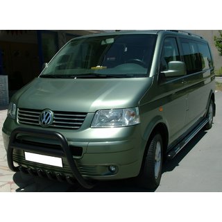 Кенгурятник WT003 Black (нерж.) Volkswagen T5 Caravelle 2004-2010 рр. фото 3