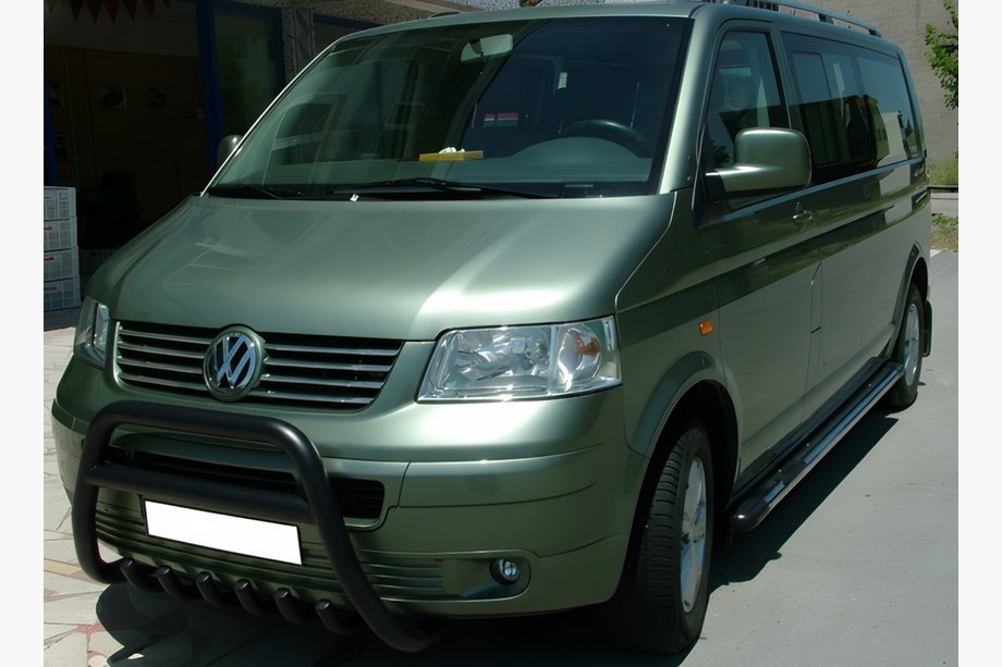 Volkswagen T5 Caravelle 2004-2010 рр. Кенгурятник WT003 Black (нерж.) Фото 3
