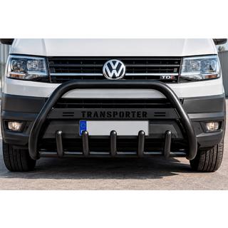 Кенгурятник WT004 Black (нерж.) Volkswagen T4 Transporter 1990-2003 рр. фото 1