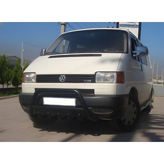 Кенгурятник WT003 Black (нерж.) Volkswagen T4 Transporter 1990-2003 рр. фото 1