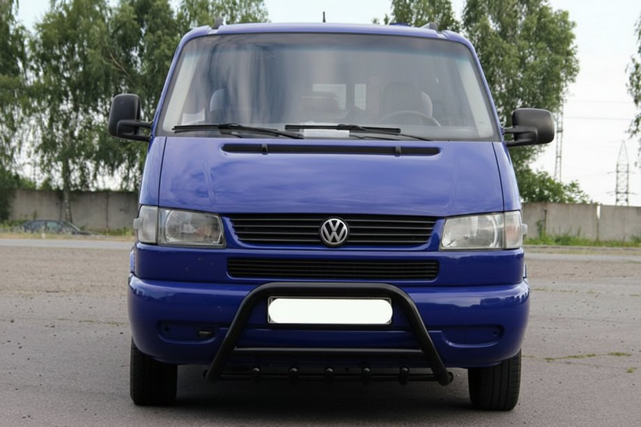 Volkswagen T4 Transporter 1990-2003 рр. Кенгурятник WT003 Black (нерж.) Фото 4