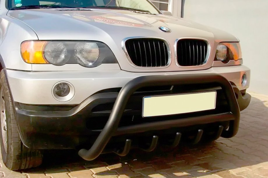 BMW X5 E53 1999-2006 рр. Кенгурятник WT003 Black (нерж) Image