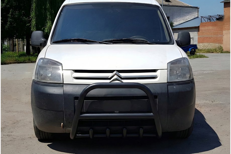 Citroen Berlingo 1996-2008 рр. Кенгурятник WT003 Black (нерж) Фото 5