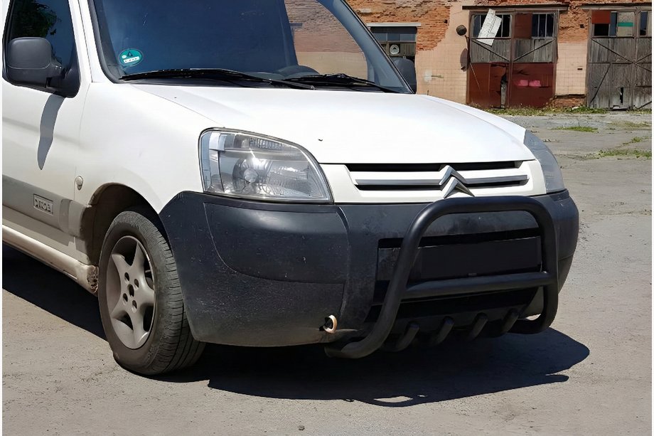 Citroen Berlingo 1996-2008 рр. Кенгурятник WT003 Black (нерж) Фото 4