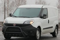 Fiat Doblo II 2010-2022 рр. Кенгурятник WT003 Black (нерж.) фото 3