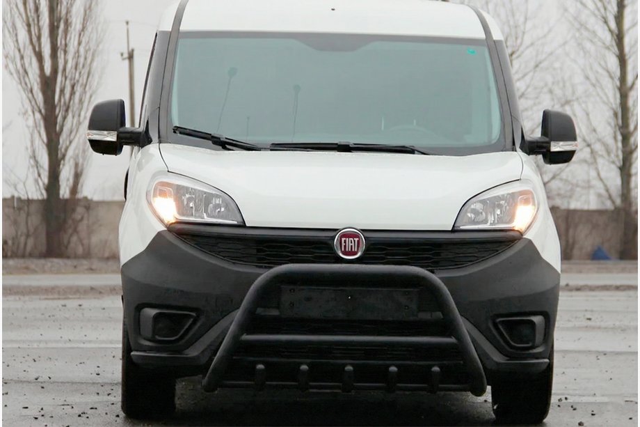 Fiat Doblo II 2010-2022 рр. Кенгурятник WT003 Black (нерж.) Image