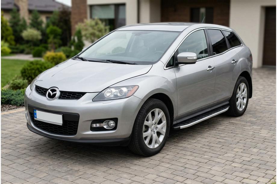 Mazda CX-7 2006-2012 рр. Бокові пороги Fullmond (2 шт, алюм.) Image