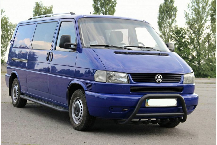 Volkswagen T4 Caravelle/Multivan 1990-2003 рр. Кенгурятник WT003 Black (нерж) Фото 4